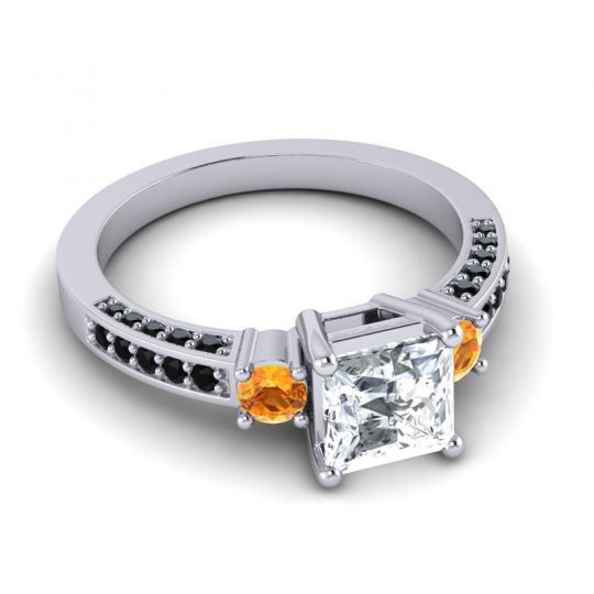 Art Deco Three Stone Stambha Ring