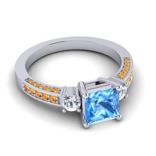 Art Deco Three Stone Stambha Ring