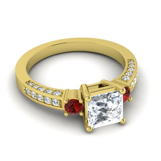 Art Deco Three Stone Stambha Ring