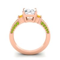 Art Deco Three Stone Stambha Ring