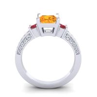 Art Deco Three Stone Stambha Ring