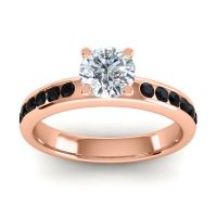 Lab Diamond Ring In 14K Rose Gold With Black Onyx Dharma Round Classic Ring