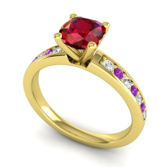 Classic Cushion Pave Asada Ring, 6mm