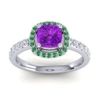 Cathedral Cushion Halo Zayya Ring, 6mm