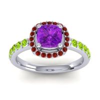 Cathedral Cushion Halo Zayya Ring, 6mm