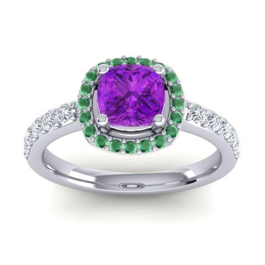 Cathedral Cushion Halo Zayya Ring, 6mm