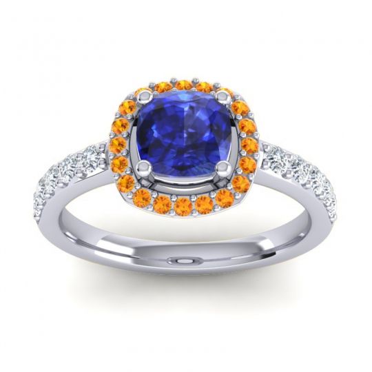Cathedral Cushion Halo Zayya Ring, 6mm