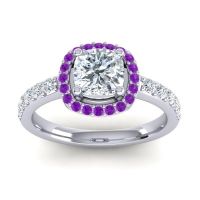 Cathedral Cushion Halo Zayya Ring, 6mm