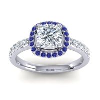 Cathedral Cushion Halo Zayya Ring, 6mm