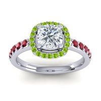 Cathedral Cushion Halo Zayya Ring, 6mm