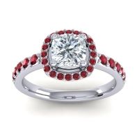 Cathedral Cushion Halo Zayya Ring, 6mm