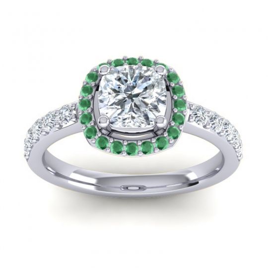 Cathedral Cushion Halo Zayya Ring, 6mm