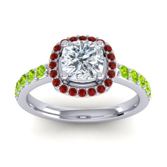 Cathedral Cushion Halo Zayya Ring, 6mm