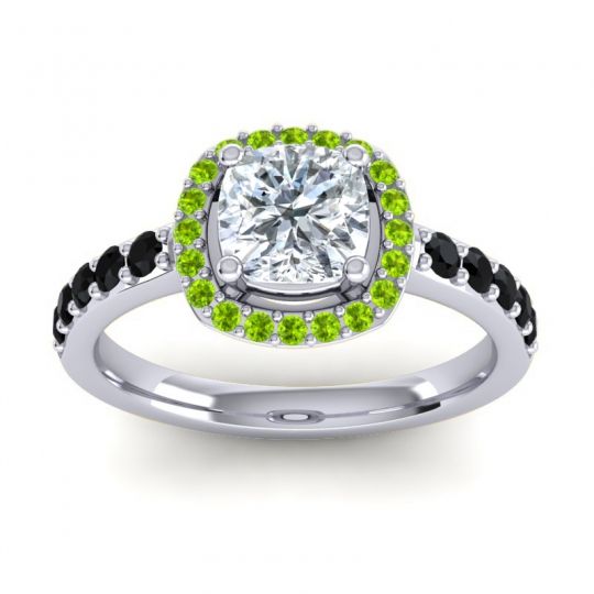 Cathedral Cushion Halo Zayya Ring, 6mm