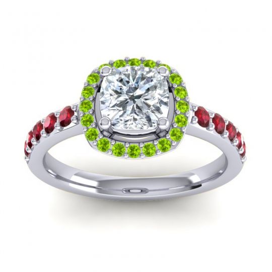Cathedral Cushion Halo Zayya Ring, 6mm