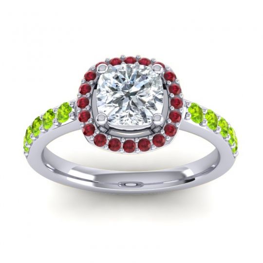 Cathedral Cushion Halo Zayya Ring, 6mm
