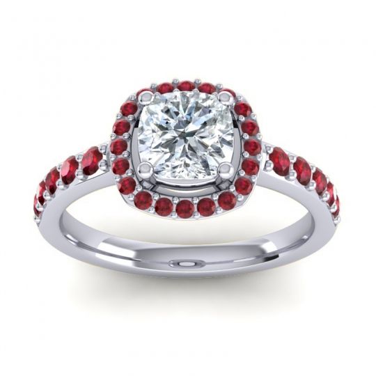 Cathedral Cushion Halo Zayya Ring, 6mm