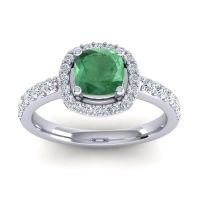 Cathedral Cushion Halo Zayya Ring, 6mm