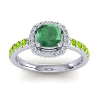 Cathedral Cushion Halo Zayya Ring, 6mm