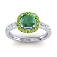 Cathedral Cushion Halo Zayya Ring, 6mm