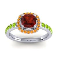 Cathedral Cushion Halo Zayya Ring, 6mm