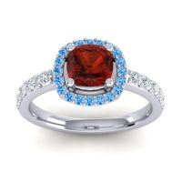 Cathedral Cushion Halo Zayya Ring, 6mm