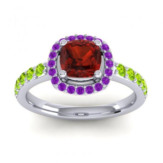 Cathedral Cushion Halo Zayya Ring, 6mm