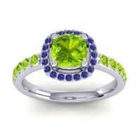Cathedral Cushion Halo Zayya Ring, 6mm