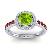 Cathedral Cushion Halo Zayya Ring, 6mm