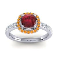 Cathedral Cushion Halo Zayya Ring, 6mm