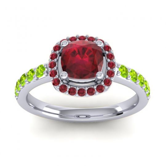 Cathedral Cushion Halo Zayya Ring, 6mm
