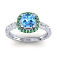 Cathedral Cushion Halo Zayya Ring, 6mm
