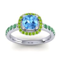 Cathedral Cushion Halo Zayya Ring, 6mm