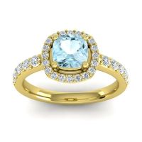 Cathedral Cushion Halo Zayya Ring, 6mm