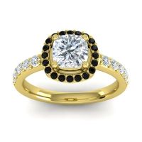 Cathedral Cushion Halo Zayya Ring, 6mm