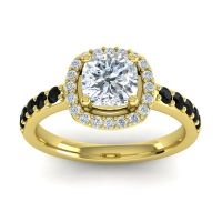 Cathedral Cushion Halo Zayya Ring, 6mm