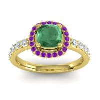 Cathedral Cushion Halo Zayya Ring, 6mm