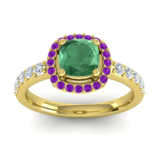 Cathedral Cushion Halo Zayya Ring, 6mm