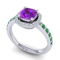 Cathedral Cushion Halo Zayya Ring, 6mm