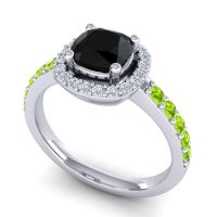 Cathedral Cushion Halo Zayya Ring, 6mm