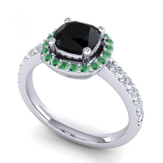 Cathedral Cushion Halo Zayya Ring, 6mm