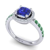 Cathedral Cushion Halo Zayya Ring, 6mm