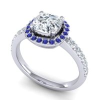 Cathedral Cushion Halo Zayya Ring, 6mm