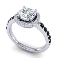 Cathedral Cushion Halo Zayya Ring, 6mm