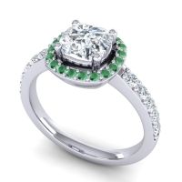 Cathedral Cushion Halo Zayya Ring, 6mm