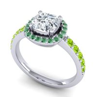 Cathedral Cushion Halo Zayya Ring, 6mm