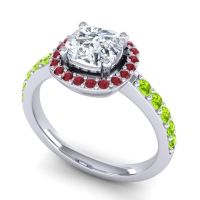 Cathedral Cushion Halo Zayya Ring, 6mm