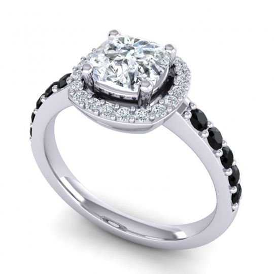 Cathedral Cushion Halo Zayya Ring, 6mm