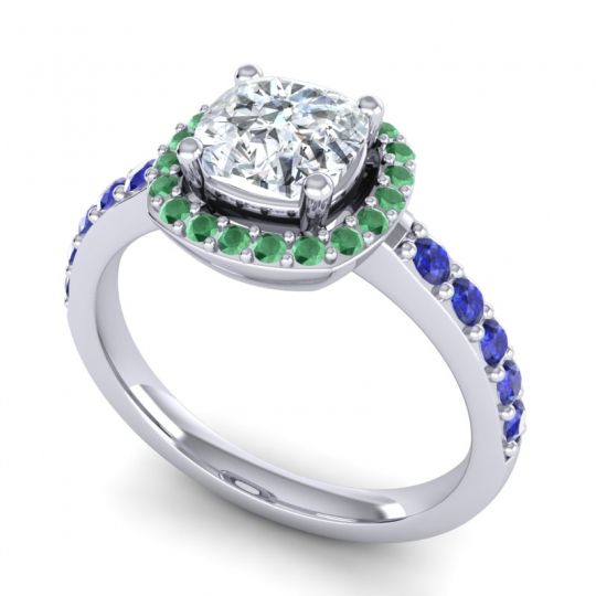 Cathedral Cushion Halo Zayya Ring, 6mm