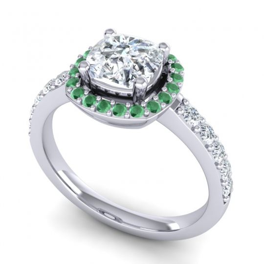 Cathedral Cushion Halo Zayya Ring, 6mm